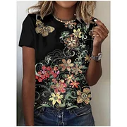 Efenbei Women T-Shirts Fashion 3d Butterfly Print Tshirt For Ladies Casual Streetwear Short Sleeves Tops Female Clothing Tees Camisetas