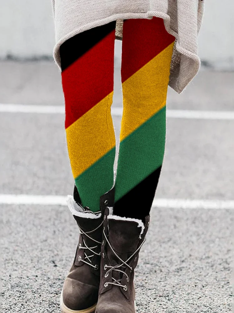 Black Pride Striped Comfy Leggings
