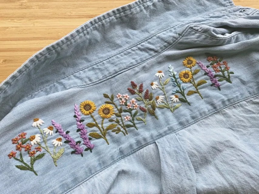 Daisy Row Embroidery Stick & Stitch