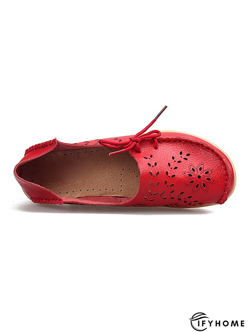 Cowhide Hollow Lace-up Portable Shoes | IFYHOME