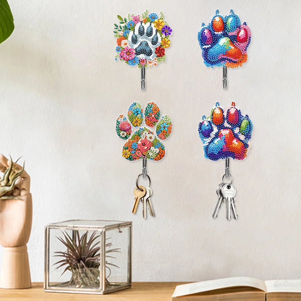 4Pcs Cartoon Acrylic Diamond Art Hanging Hooks Diamond Painting Art Hanger