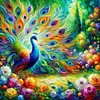 Diamond Painting-DIY Full Round Drill Peacock(40*40CM)