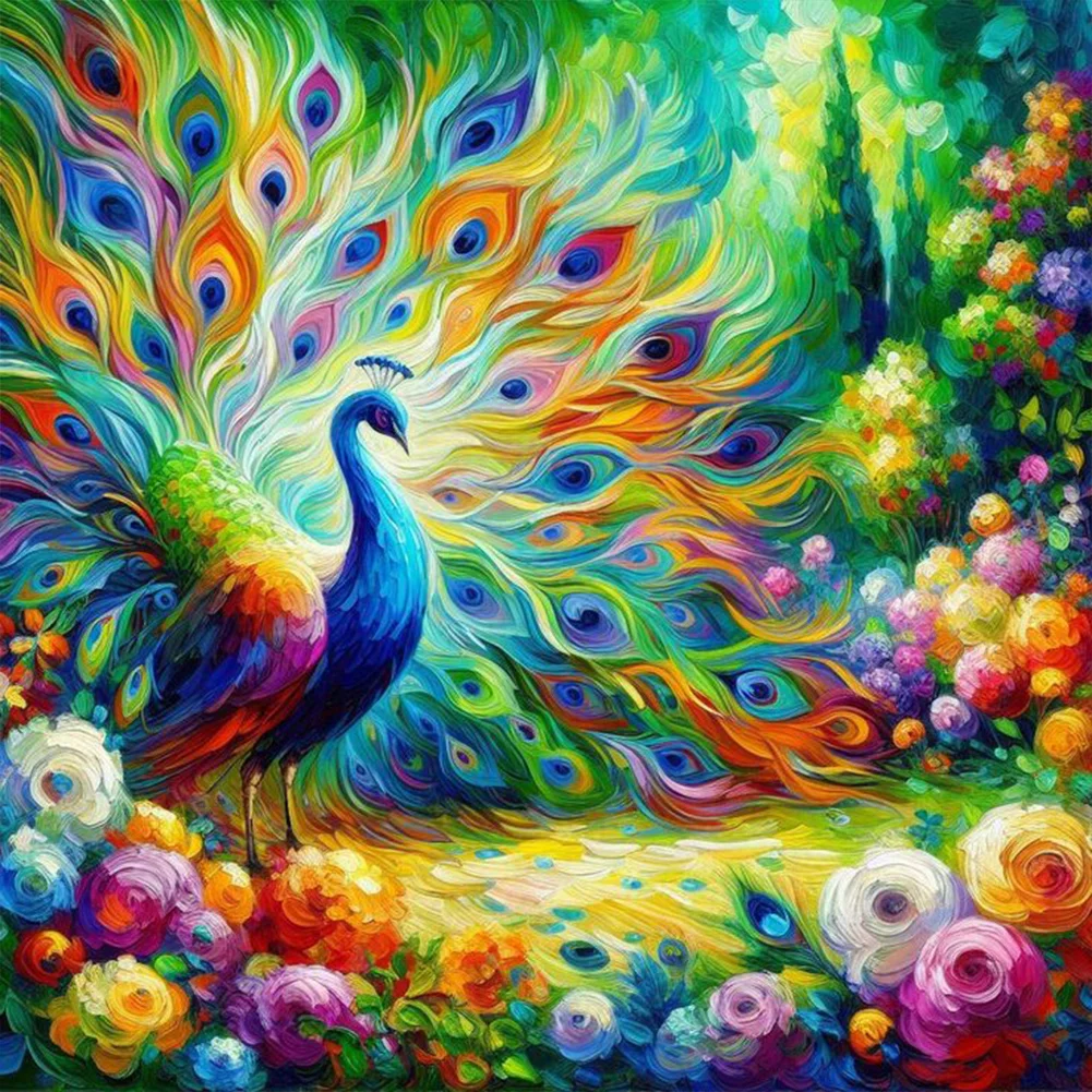 Full Round Diamond Painting - Peacock(Canvas|40*40cm)