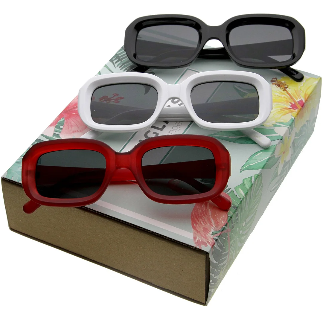 Chunky Rectangle glasses Neutral Colored Lens 50mm