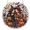 Two Witches 2D Flat DIY Diamond Painting Pendant Single-Sided Rhinestone