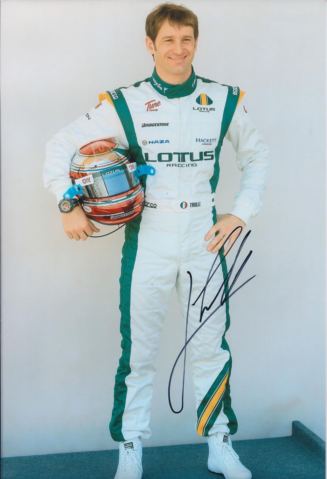 Jarno TRULLI SIGNED FORMULA 1 LOTUS PORTRAIT 12x8 Photo Poster painting AFTAL COA Autograph