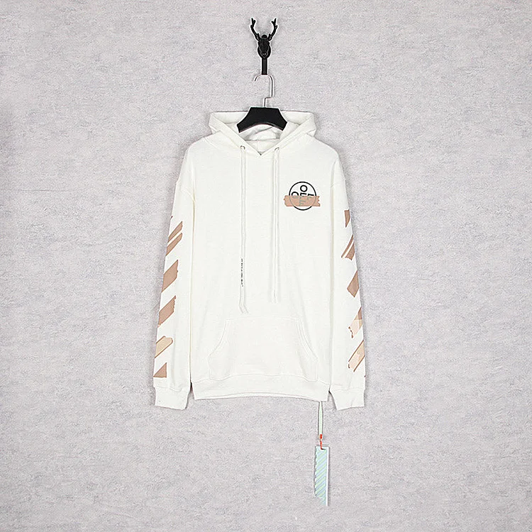 Off White Hoodie Autumn Off Classic Arrow Strip Pullover Hooded Sweater