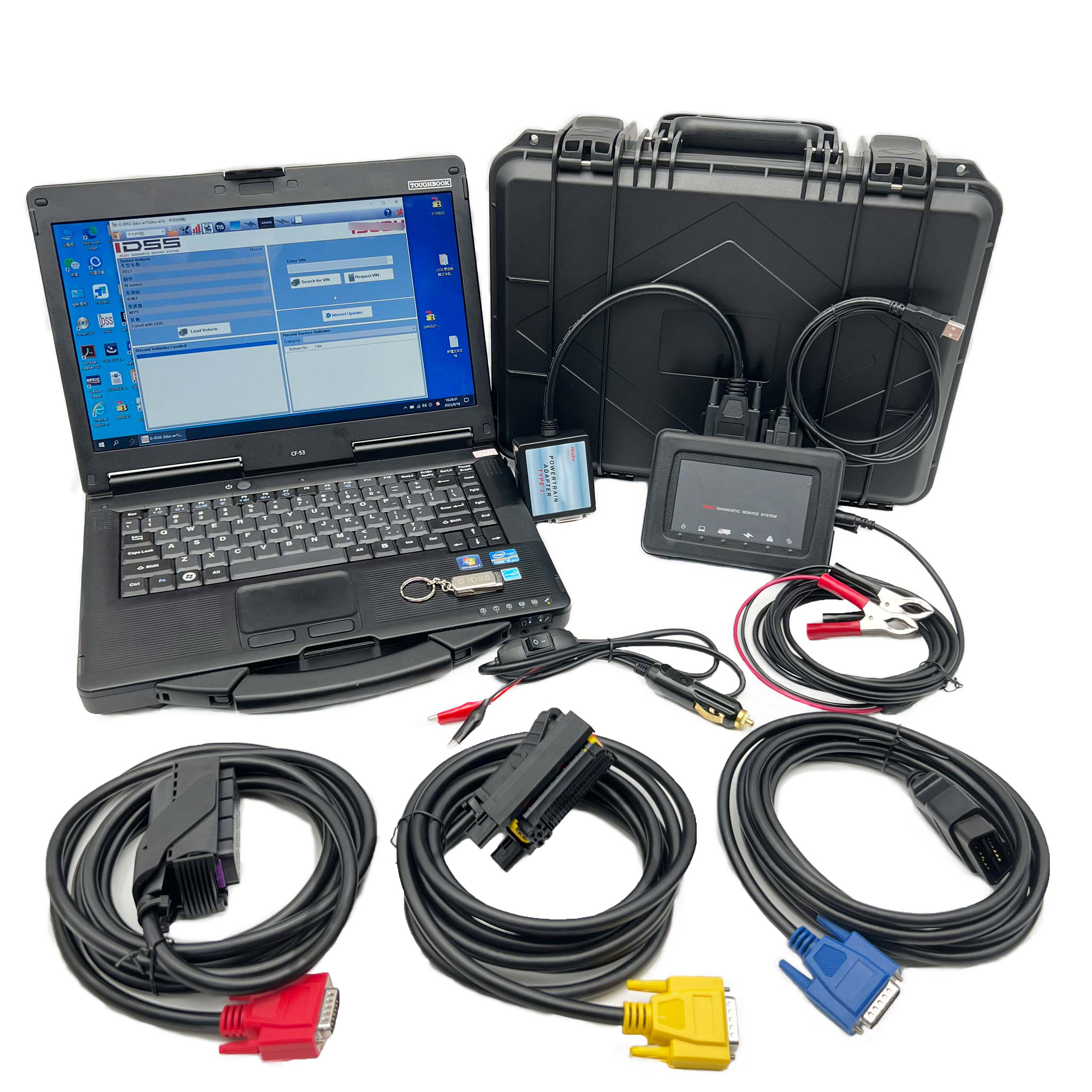 Excavator Diagnostic Scanner Service System IDSS E-IDSS Hardware and Software Solution for Diagnosis and Repair for Isuzu Products are unive (E-IDSS with Laptop)