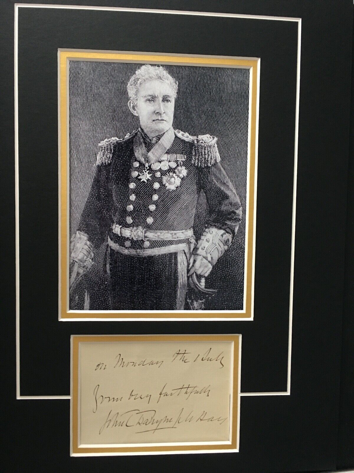 SIR JOHN DALRYMPLE HAY - DISTINGUISHED NAVL ADMIRAL & MP - SIGNED Photo Poster painting DISPLAY