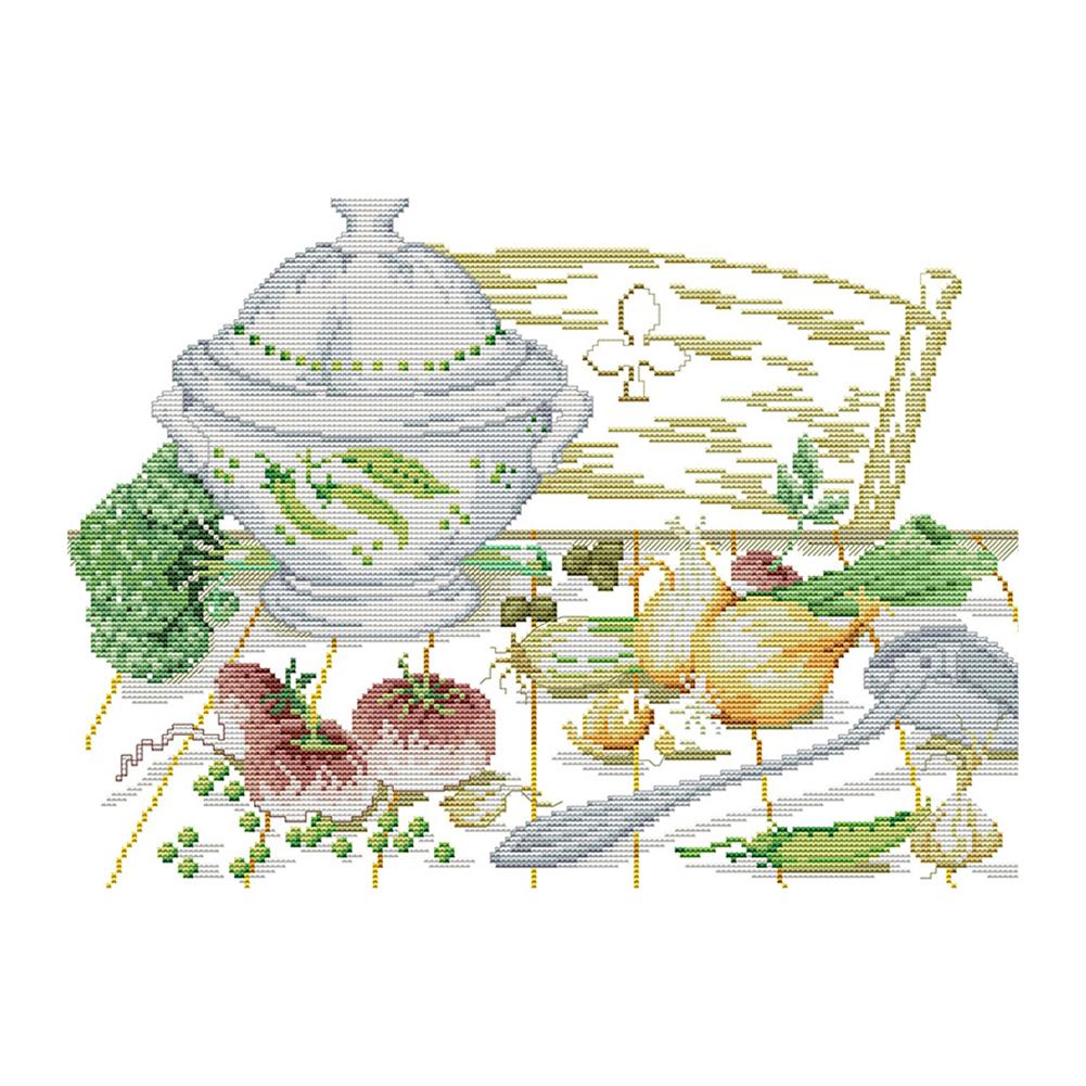 

Vegetables On The Table - 14CT Stamped Cross Stitch - 43*34cm, 501 Original