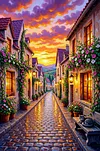 Luxury AB Velvet Diamond Painting Kit - Street Scene