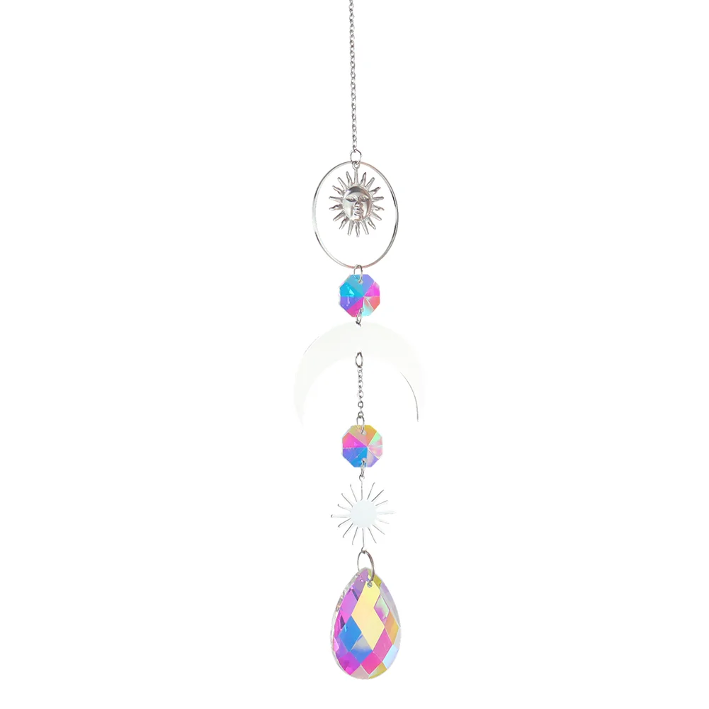 Wind Chime Crystal Catcher Hanging Ornaments Moon Prisms Home Room Pendant