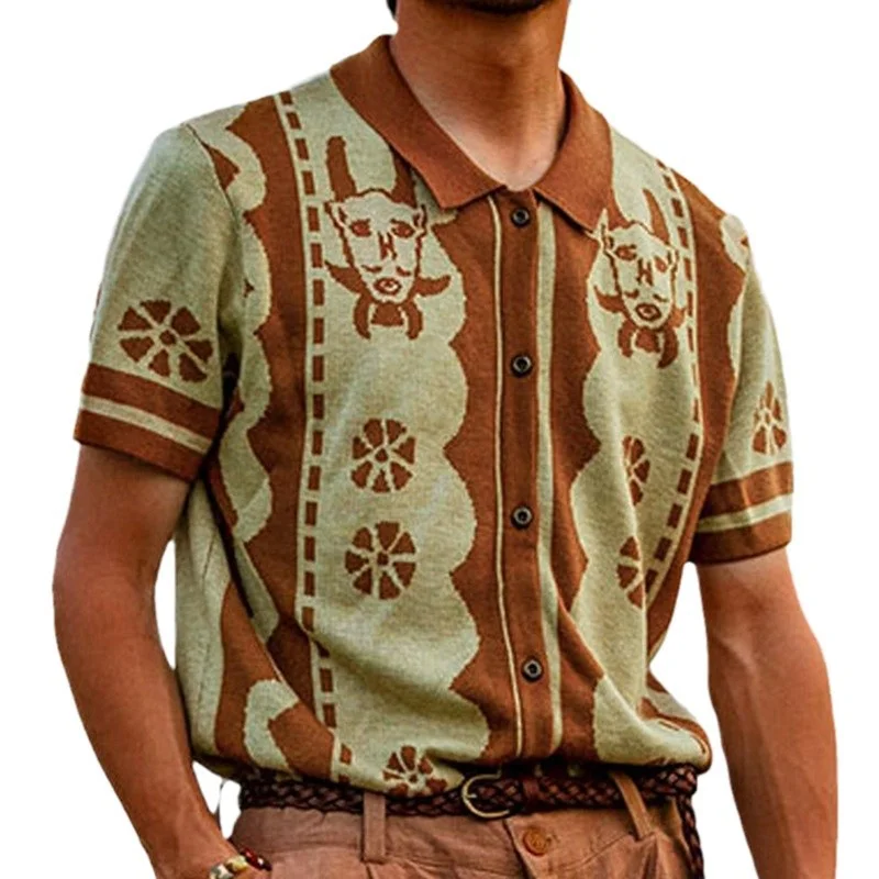 Uveng Uveng Men's New Summer Jack T-Shirts Short-Sleeveed POLO T-Shirts