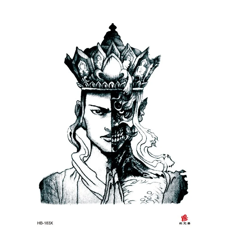 Sdrawing Forest Tattoo Sticker for Men Tiger Wolf Tattoo Death Skull Temporari Tattoo Skeleton Naked Girls Fake Tatoo for Women