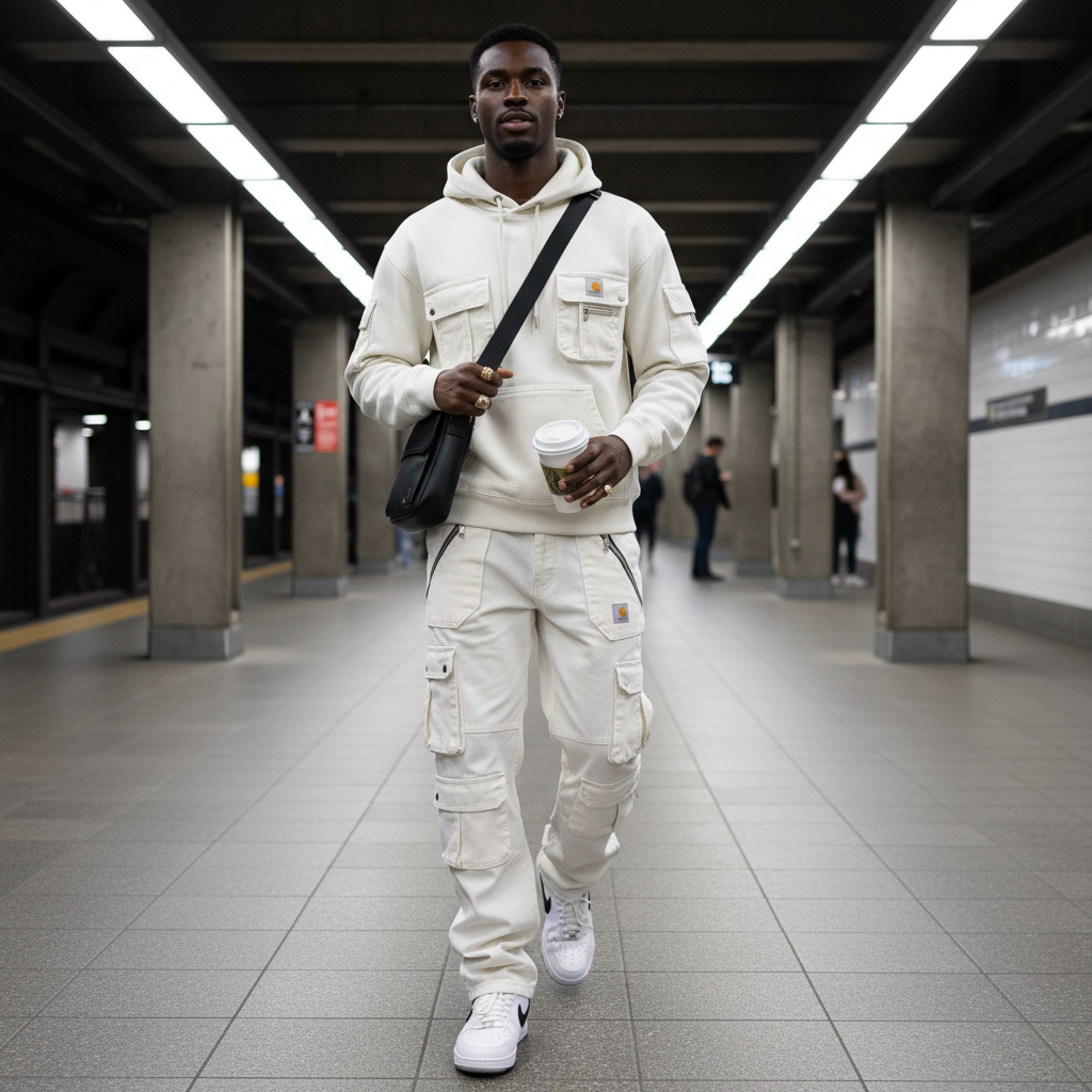 Street Style Multi-functional Multi-pocket Multi-zipper Retro Washed Cargo Trousers