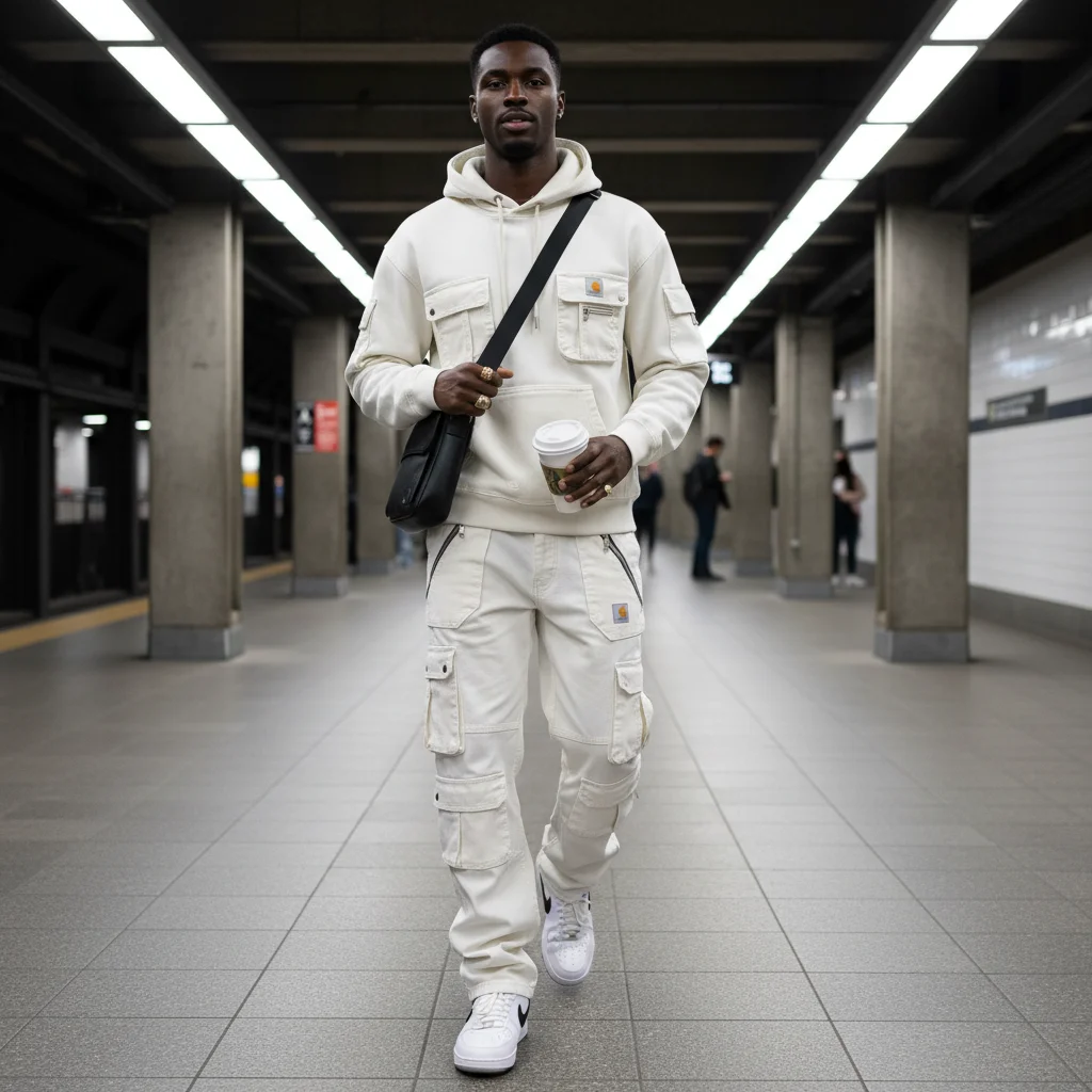 Street Style Multi-functional Multi-pocket Multi-zipper Retro Washed Cargo Trousers