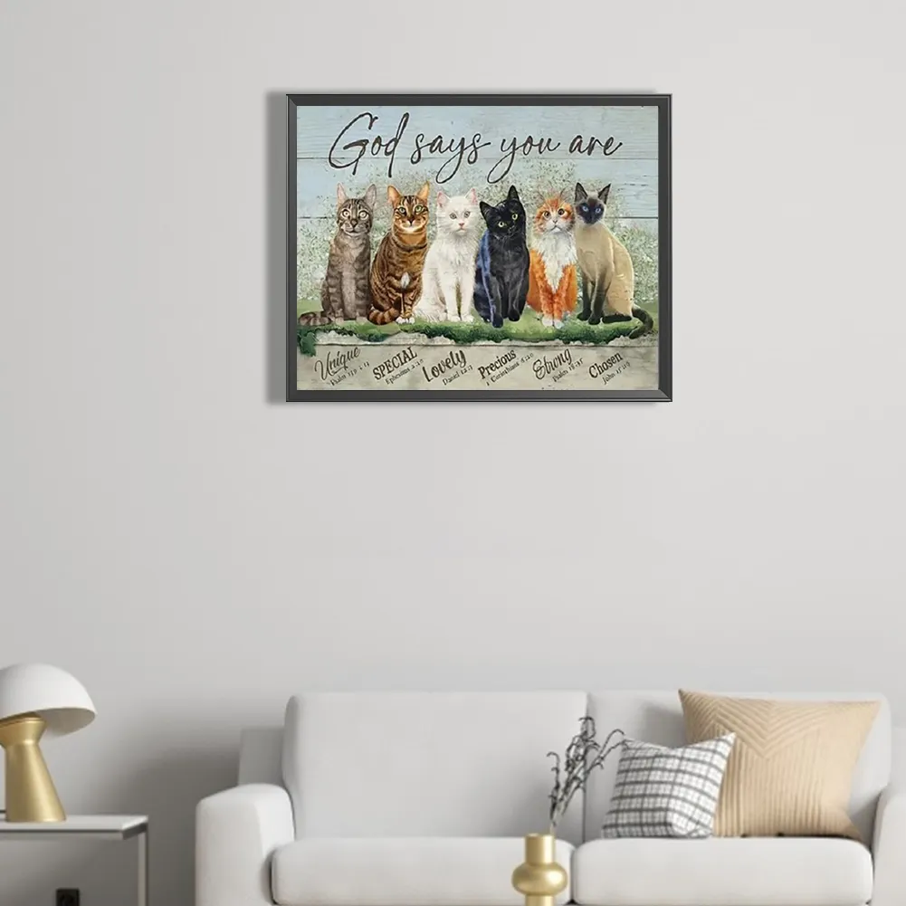 Diamond Painting - Full Round Drill - Cats Letters(Canvas|50*40cm)