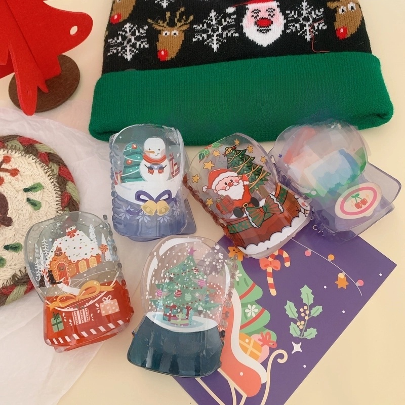 Cute Minimalist Women's Christmas Tree Santa Claus Arylic Hair Claws