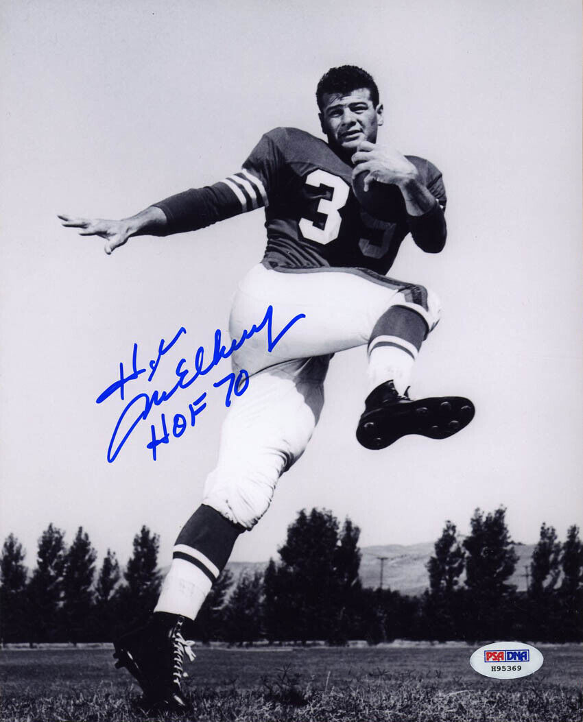 Hugh McElhenny SIGNED 8x10 Photo Poster painting +HOF 70 San Francisco 49ers PSA/DNA AUTOGRAPHED