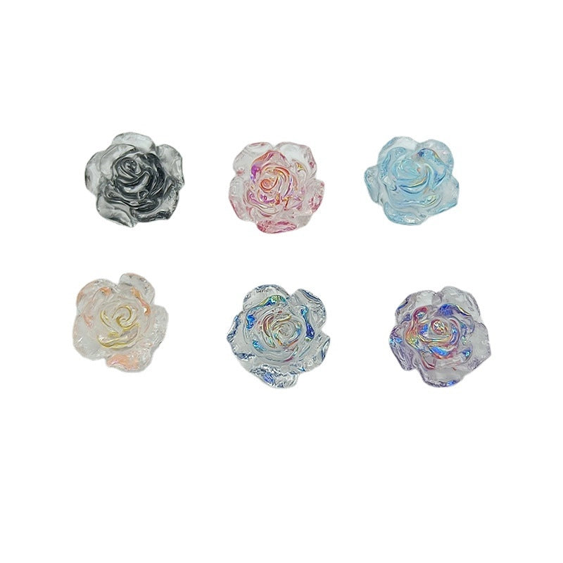 Sequin Nail Camellia Ornaments Ice Through Rose Nail Decorations DIY Three-dimensional Nail Accessories