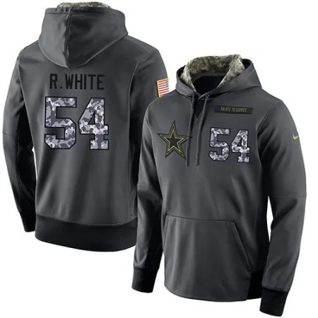 NFL Men's  Dallas Cowboys #54 Randy White Stitched Black Anthracite Salute to Service Player Performance Hoodie