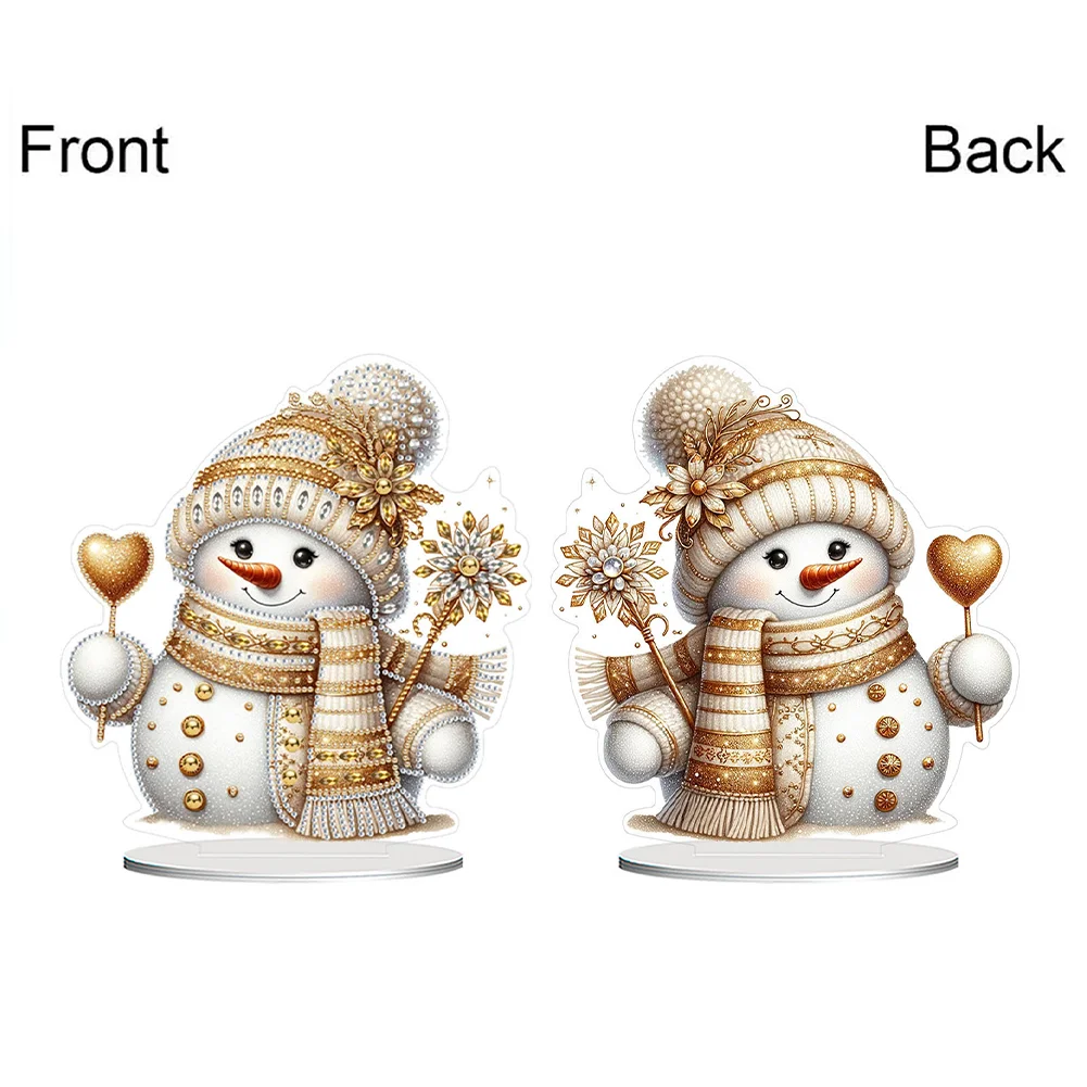 DIY Christmas Snowman Acrylic Special Shaped Decor Desktop Diamond Art Kits for Home