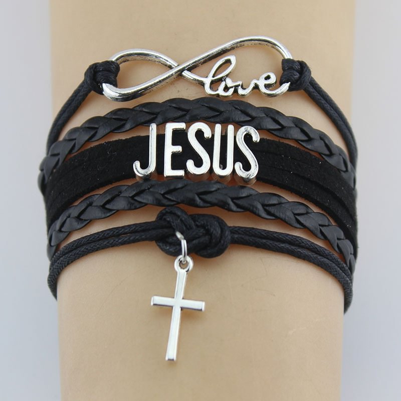 Minnieskull Hand-woven JESUS Christian Bible Cross Braided Bracelet - Minnieskull