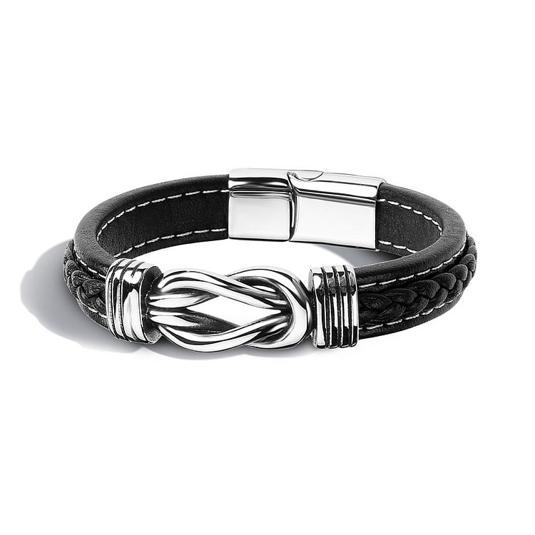 For Grandson - Grandmother & Grandson A link That Can Never Be Undone Black Knot Bracelet