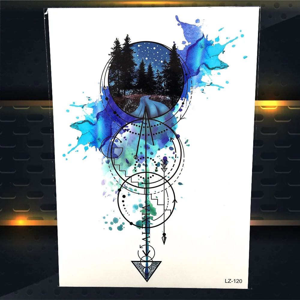 New Beautiful Diamond Whale Dolphin Temporary Tattoo Waterproof 3D Arrow Fish Tatoo For Men Women Body Art Fake Tattoo Stickers