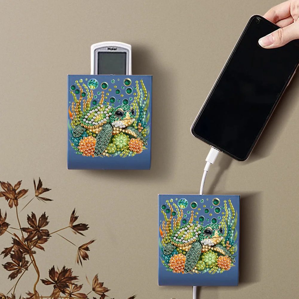 Water Turtle DIY Diamond Painting Kit Wall-Mounted Phone Charging Station Decor