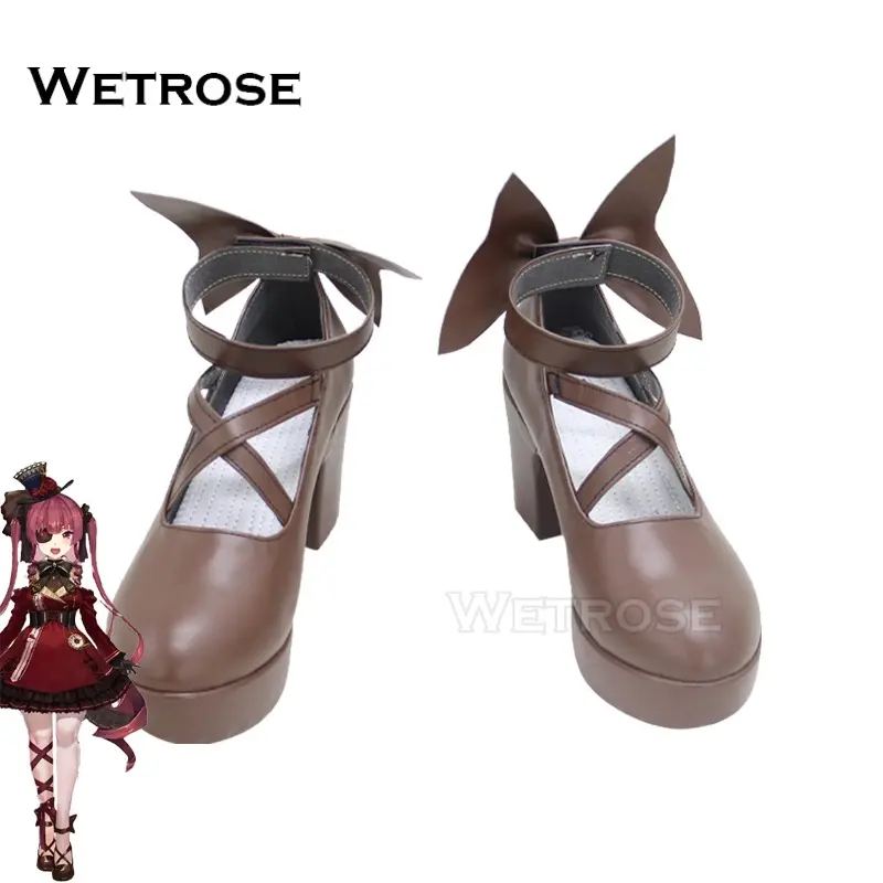 [Wetrose] Pre-Order Hololive Virtual YouTuber Vtuber Houshou Marin Gothic Lolita Cosplay Shoes