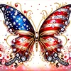Diamond Painting-DIY Crystal Rhinestone Flag Butterfly