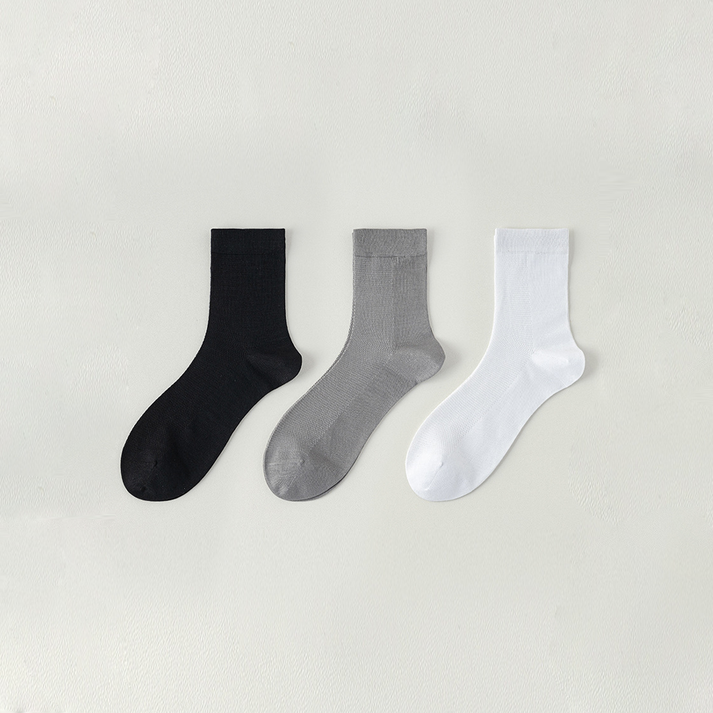 Men&rsquo;s Luxury Mid-Calf Dress Socks 3-Pack For Business  REAL SILK LIFE