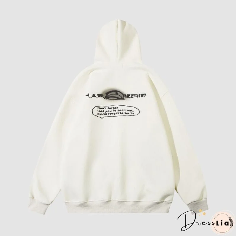 Line Person & Letter Printed Hoodies