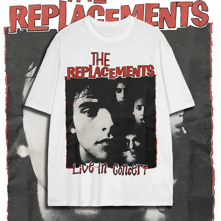 Davidhawaii100% Cotton Casual Street Retro Rock Double-sided White T-shirt - 100% Cotton