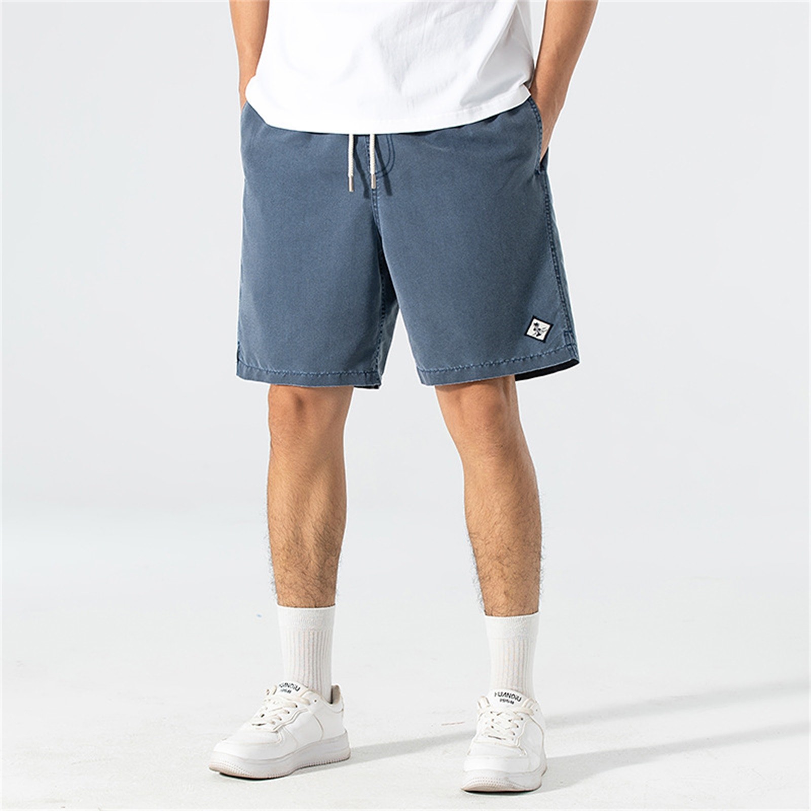 Starryplays American Retro Loose Straight Short Pants Men'S Casual Pants Couple Cotton Sense Wash Back Shorts Fashion Sports Comfort 남자반바지