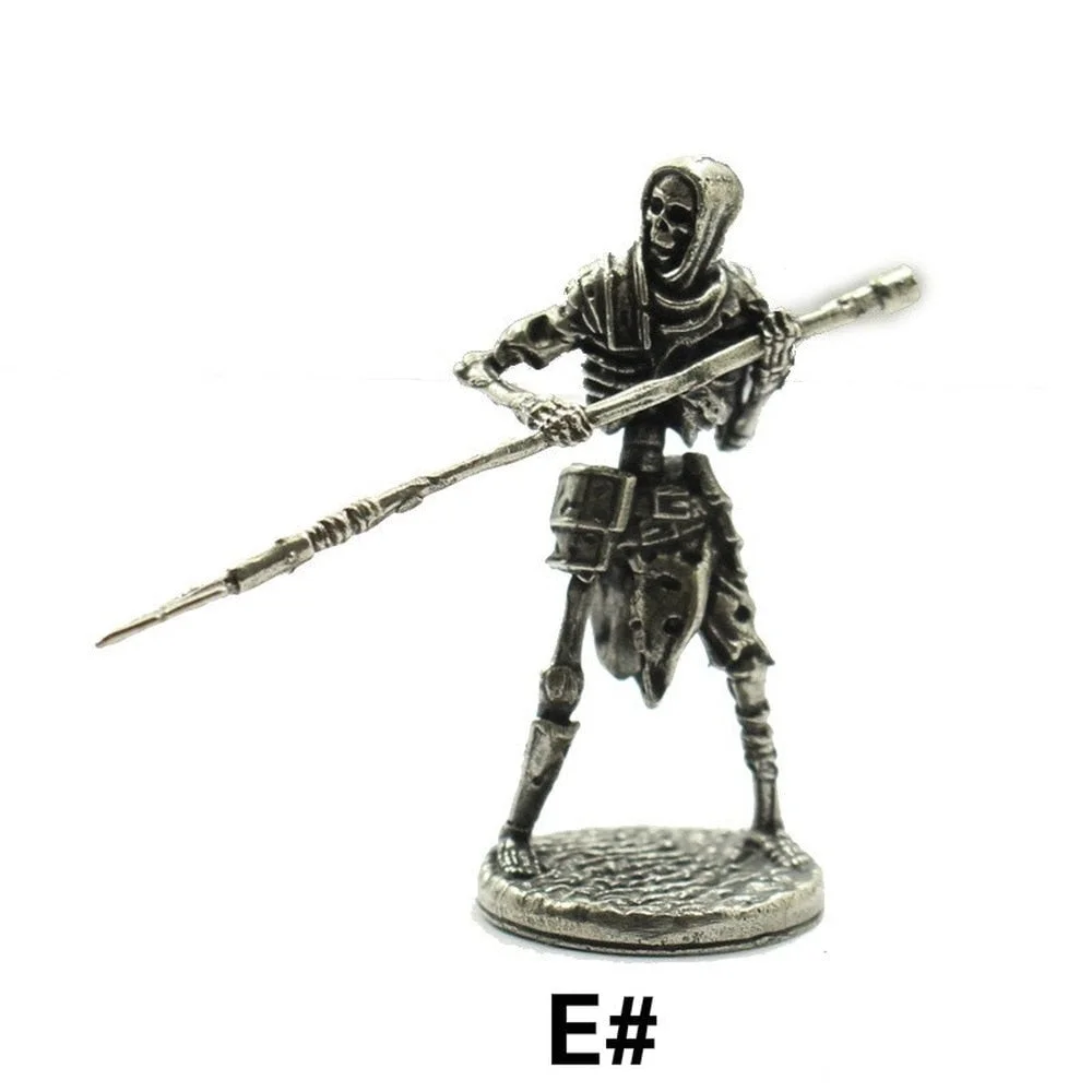 Copper Skeleton Legion Figurines Miniature Decoration Retro Metal Skull Soldier Army Model Statue Desk Toy Ornament