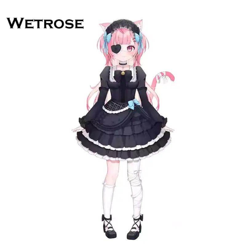 [Deposit Poll] Wetrose Vtuber Yuuki Sakuna Black Lolita Dress New Outfit Cosplay Costume 