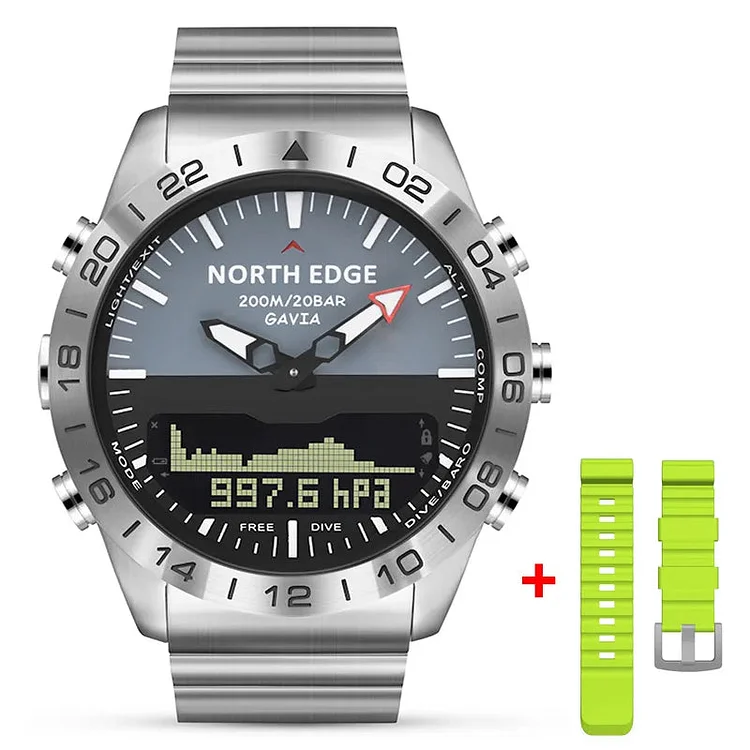 North Edge Sports Digital watch Steel Waterproof 200m Altimeter Compass