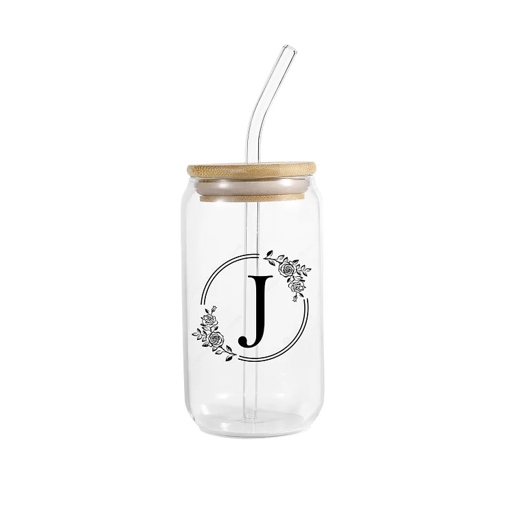2024 Graduation Gift - Personalized Custom Letter Glass with Glass Straw