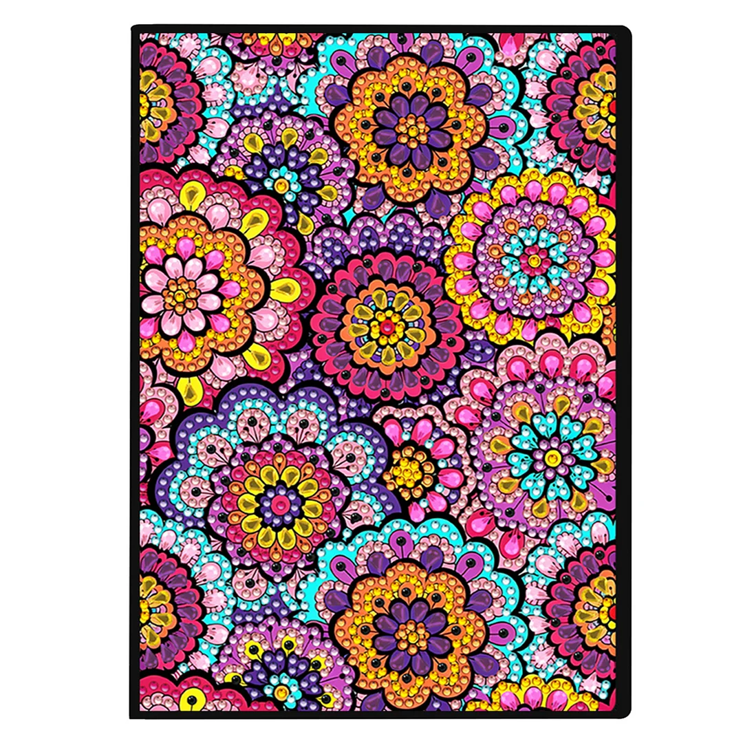 DIY Flower Diamond Painting Journals Notebooks 50 Pages A5 No Lines Special Shaped Diamond Art Kits for Beginners Craft Lovers and Artists (Mandala Pattern)