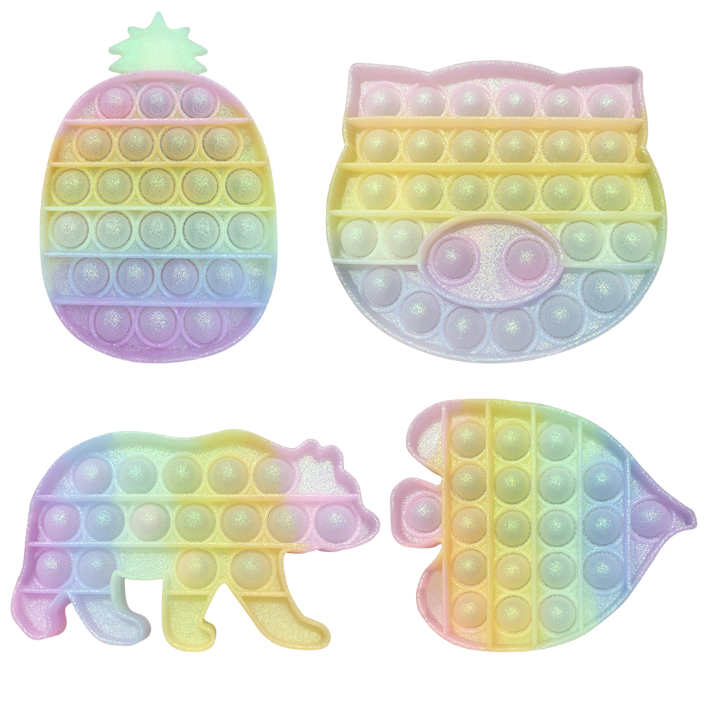 

Glitter Silicone Anti Anxiety Push Bubble Sensory Fidget Autism Needs Toys, 501 Original