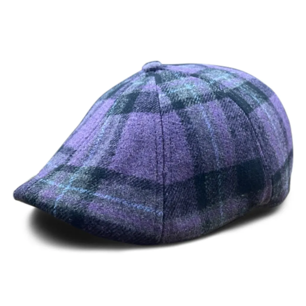 Hatsfashion-The Violet Rose Plaid Peaky   Cap - Purple Plaid