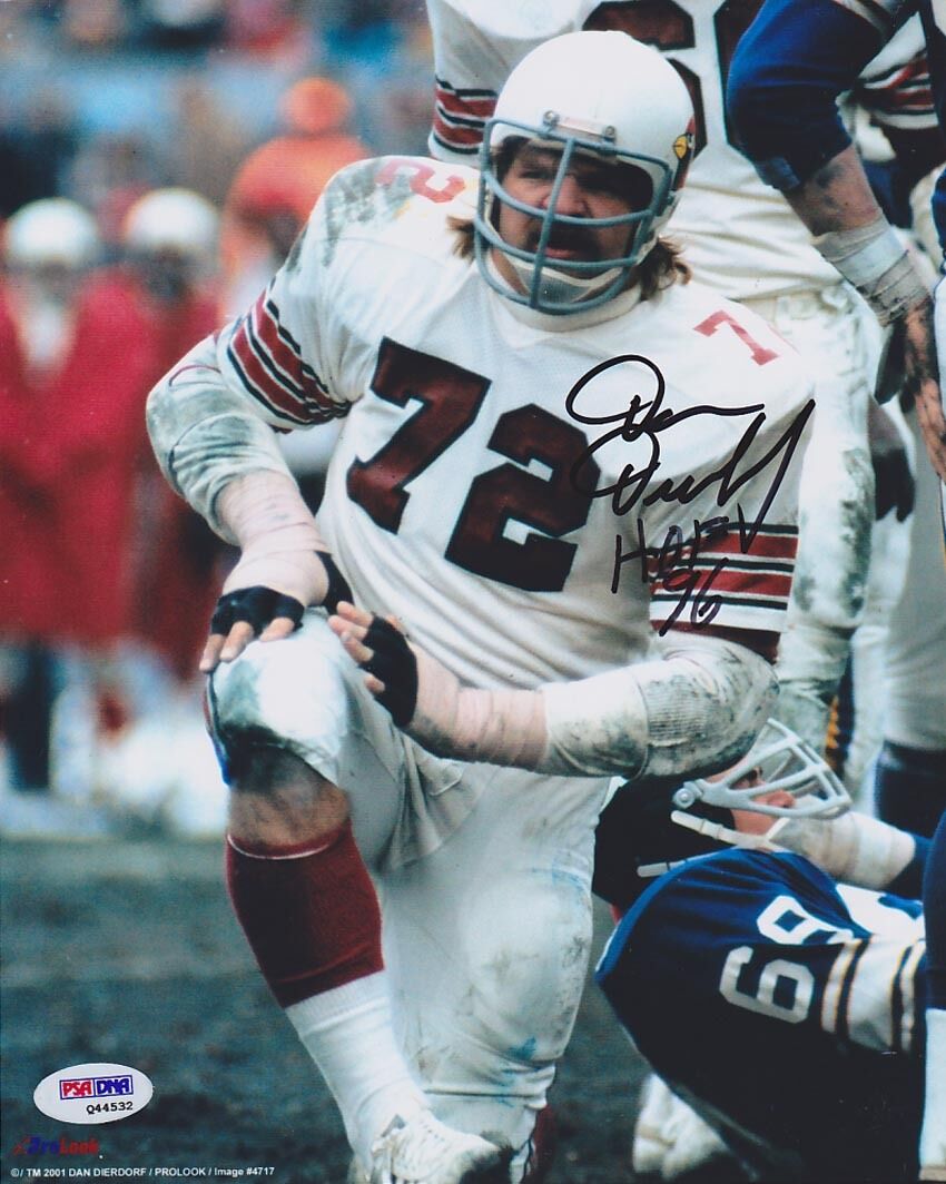 Dan Dierdorf SIGNED 8x10 Photo Poster painting + HOF 96 Cardinals PSA/DNA AUTOGRAPHED