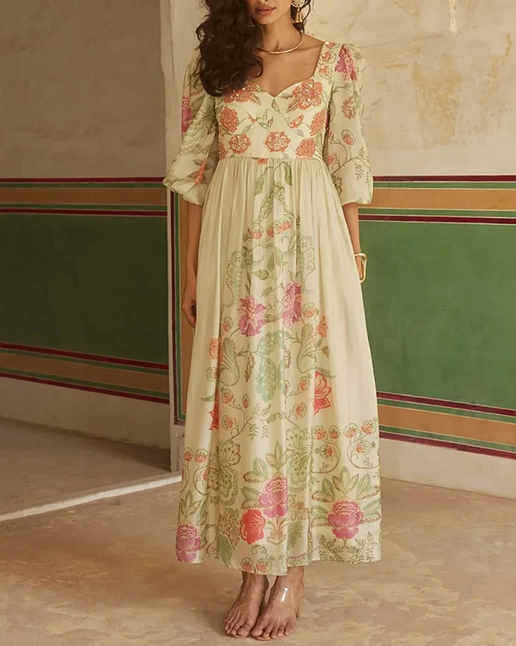Women's fashionable casual loose printed dress