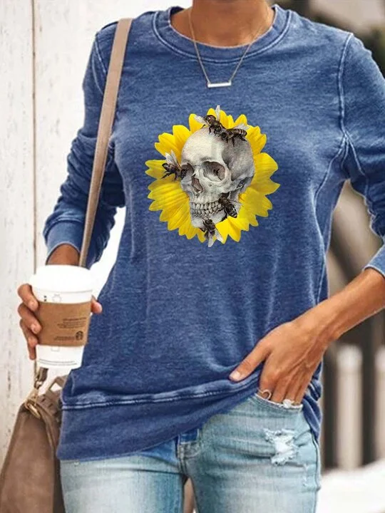 Sunflower Skull  Sweatshirt