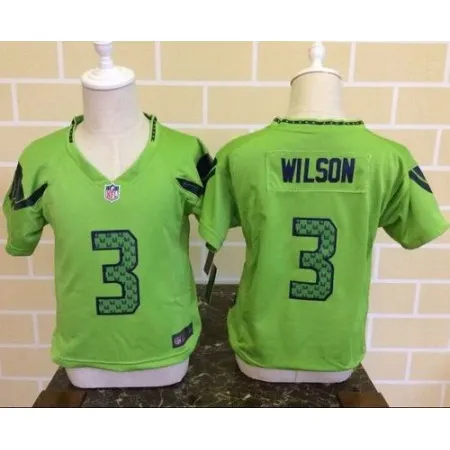 Toddler  Seahawks #3 Russell Wilson Green Alternate Stitched NFL Elite Jersey