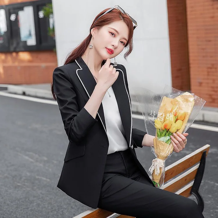 Women Pants Suit Uniform Designs Formal Style Office Lady Bussiness Attire Black Business Clothing Suit Overalls