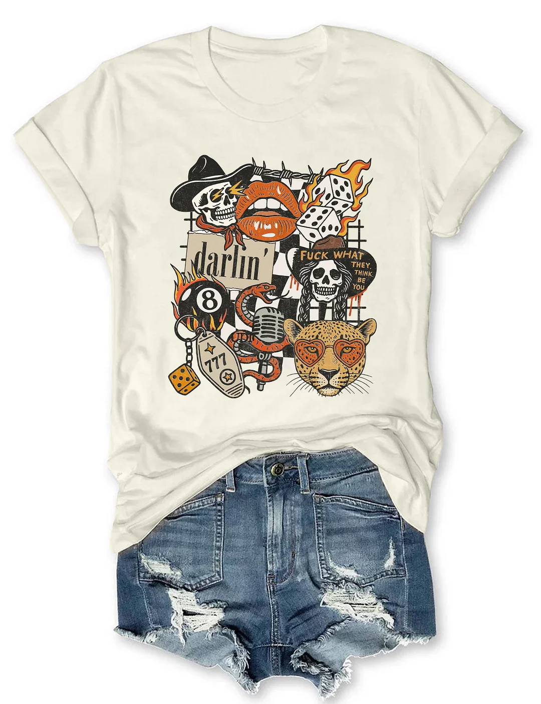 Western Punk Collage T-shirt