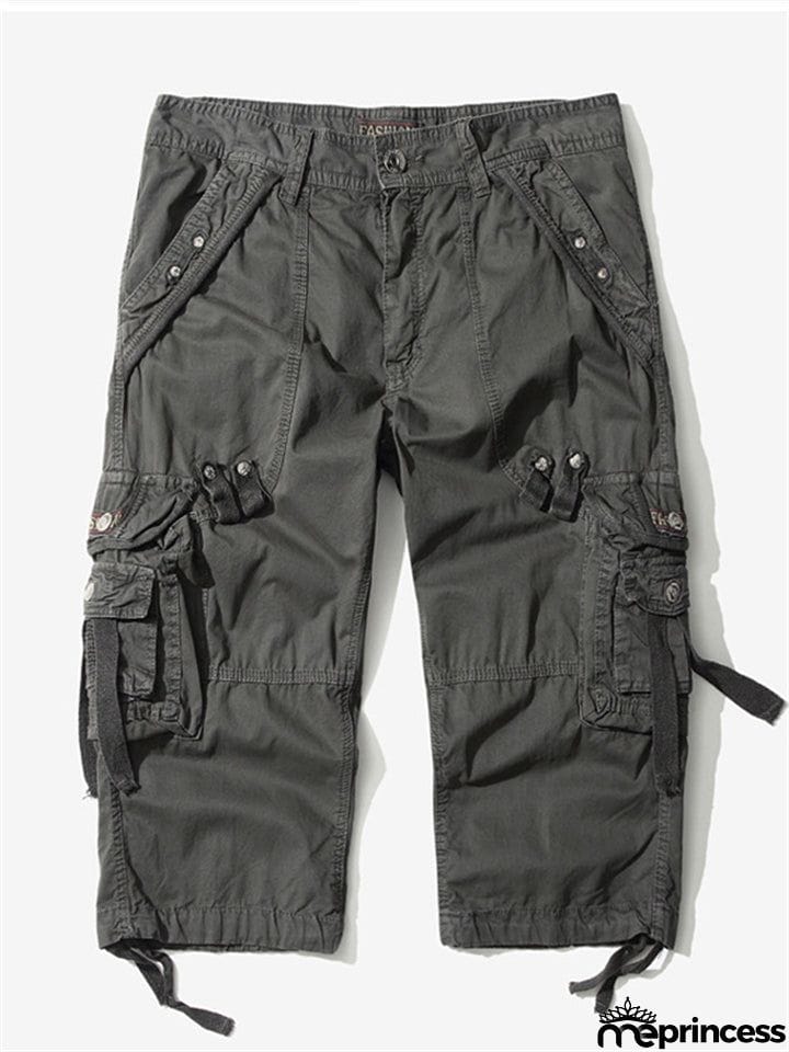 Men’s Relaxed Fit Below Knee 3/4 Length Cargo Shorts